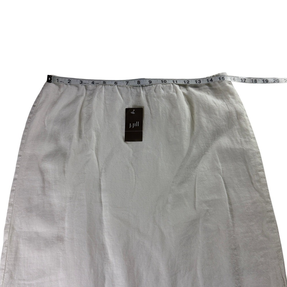 J. Jill Pure Jill White 100% Linen Midi Skirt Size Small Side Slit Lined NWT - Picture 5 of 9